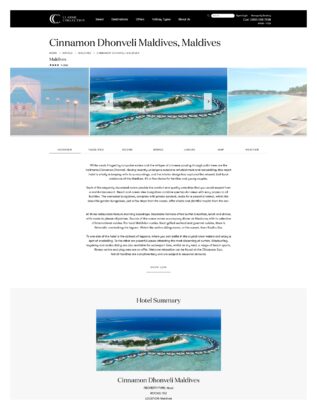 Maldives hotel page