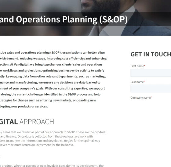 Vendigital: Sales and Operations Planning Webpage