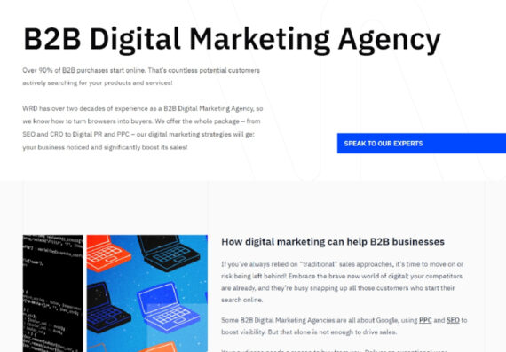 WRD: B2B Digital Marketing Agency Webpage